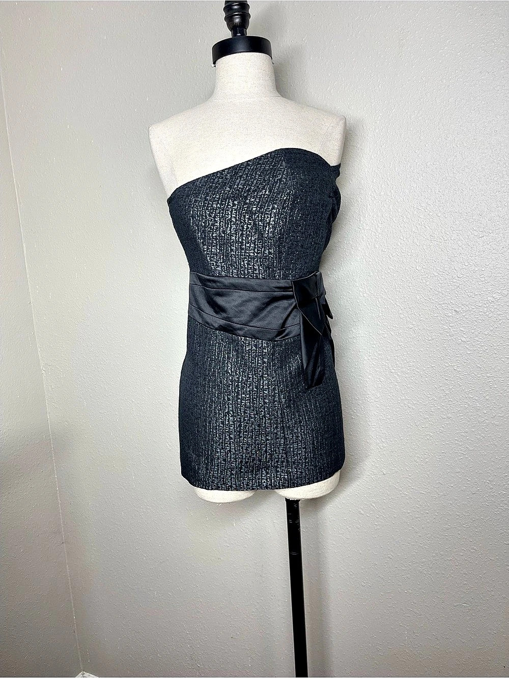 NWT Lane Bryant Metallic Shimmer Bow Tube Top Mini Dress Size 16